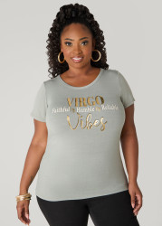 Plus Size Virgo Vibes Graphic Tee, Olive, 18/20 - Ashley Stewart