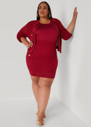 Plus Size Zip Front Crochet Cardigan, BIKING RED, 12 - Ashley Stewart
