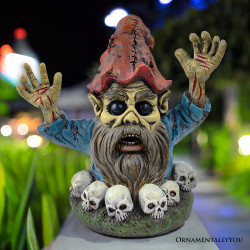 Plus Size Zombie Gnome Garden Statue, 8" Outdoor Halloween Figurine Yard Decoration, Default Title,  - Ashley Stewart