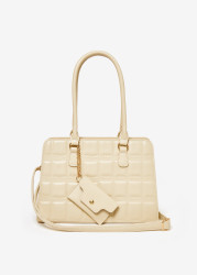 Puff Effect Faux Leather Satchel