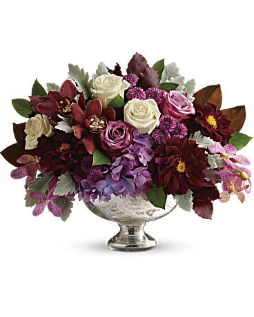 Purple | Mixed Bouquets | Beautiful Harvest Centerpiece Bouquet | Same Day Flower Delivery by Teleflora