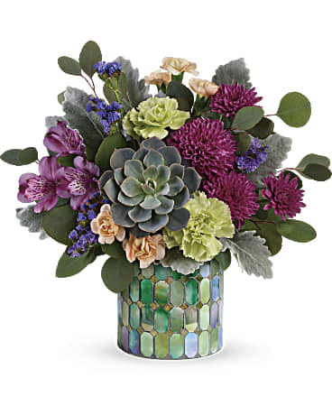 Purple | Mixed Bouquets | Marvelous Mosaic Bouquet | Same Day Flower Delivery by Teleflora