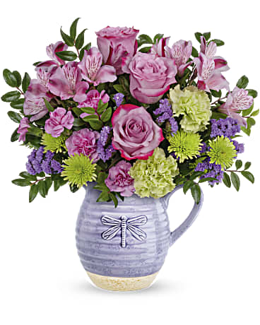 Purple | Mixed Bouquets | Whimsical Dragonfly Bouquet | Same Day Flower Delivery by Teleflora