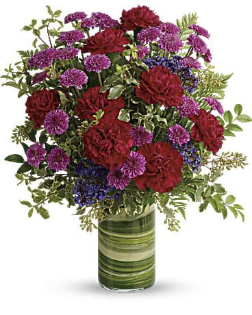 Purple | Carnations | Vivid Love Bouquet | Same Day Flower Delivery by Teleflora