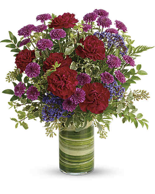 Purple | Carnations | Vivid Love Bouquet | Same Day Flower Delivery by Teleflora