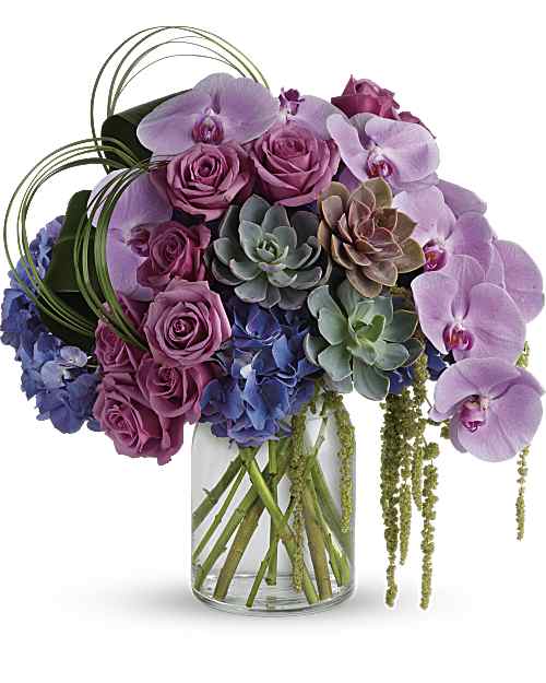 Purple | Mixed Bouquets | Exquisite Elegance Bouquet | Same Day Flower Delivery by Teleflora