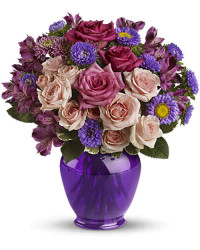 Purple | Mixed Bouquets | Purple Medley Bouquet With Roses | Same Day Flower Delivery by Teleflora