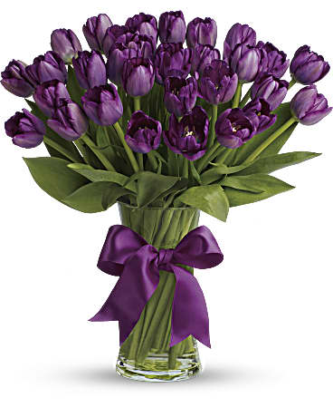 Purple | Passionate Purple Tulips Bouquet | Same Day Flower Delivery by Teleflora