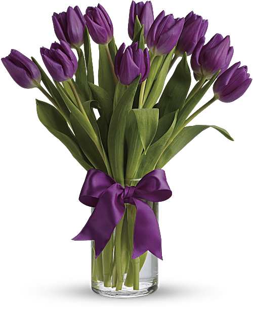 Purple | Passionate Purple Tulips Bouquet | Same Day Flower Delivery by Teleflora