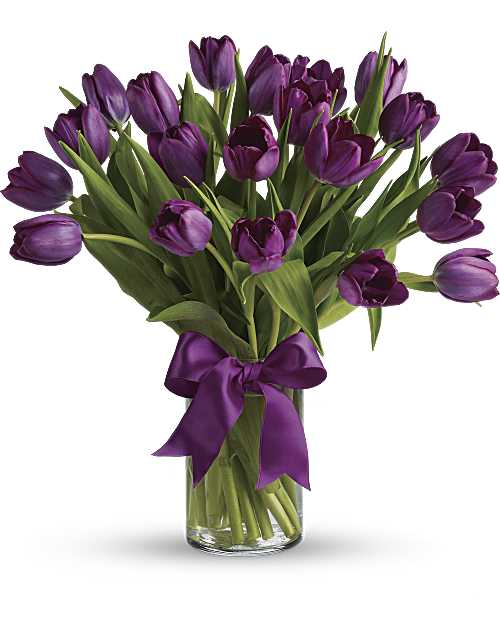 Purple | Passionate Purple Tulips Bouquet | Same Day Flower Delivery by Teleflora