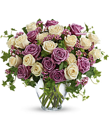 Purple | Roses | Victorian Romance Bouquet | Same Day Flower Delivery by Teleflora
