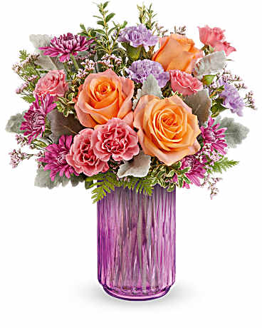 Radiant Joy Bouquet | Roses | Same Day Flower Delivery | Multi-Colored | Teleflora