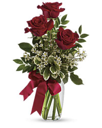 Red | Thoughts Of You Bouquet With Red Roses | Same Day Flower Delivery by Teleflora