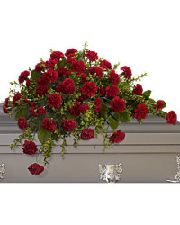 Red | Carnations | Adoration Casket Spray | Same Day Flower Delivery by Teleflora