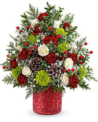 Red | Carnations | Holiday Cheer Tree | Same Day Flower Delivery by Teleflora
