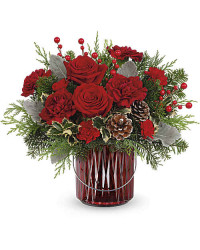 Red | Carnations | Merry Glow Bouquet | Same Day Flower Delivery by Teleflora