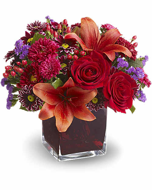 Red | Mixed Bouquets | Autumn Grace Bouquet | Same Day Flower Delivery by Teleflora