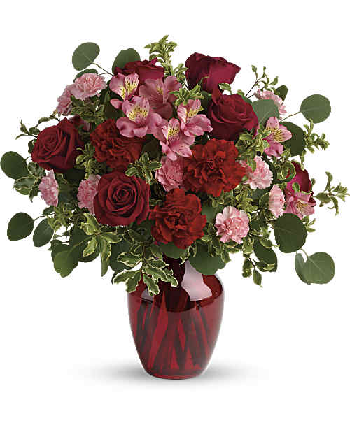 Red | Mixed Bouquets | Blooming Belles Bouquet | Same Day Flower Delivery by Teleflora