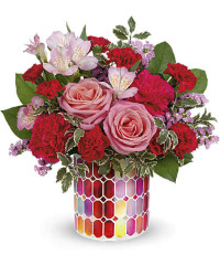Red | Mixed Bouquets | Charming Mosaic Bouquet | Same Day Flower Delivery by Teleflora