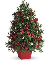 Red | Mixed Bouquets | Deck The Halls Tree | Same Day Flower Delivery by Teleflora
