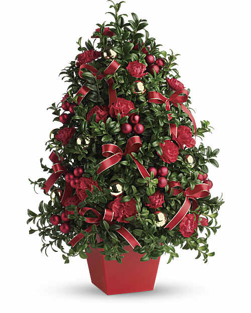 Red | Mixed Bouquets | Deck The Halls Tree | Same Day Flower Delivery by Teleflora