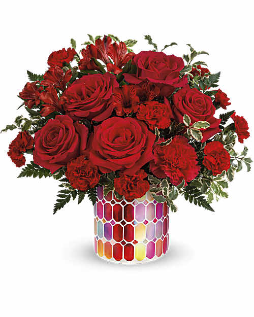 Red | Mixed Bouquets | Magnificent Mosaic Bouquet | Same Day Flower Delivery by Teleflora
