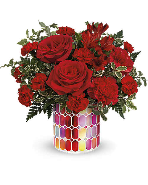 Red | Mixed Bouquets | Magnificent Mosaic Bouquet | Same Day Flower Delivery by Teleflora