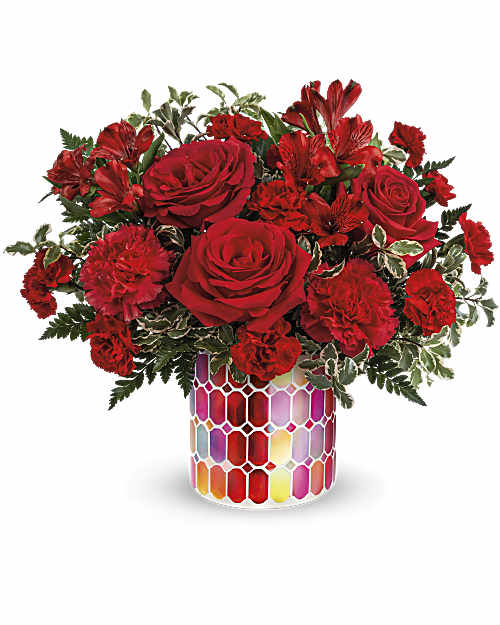 Red | Mixed Bouquets | Magnificent Mosaic Bouquet | Same Day Flower Delivery by Teleflora