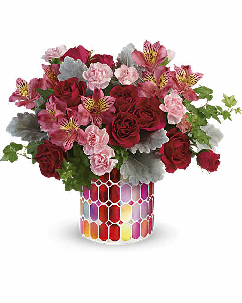 Red | Mixed Bouquets | Mosaic Of Love Bouquet | Same Day Flower Delivery by Teleflora