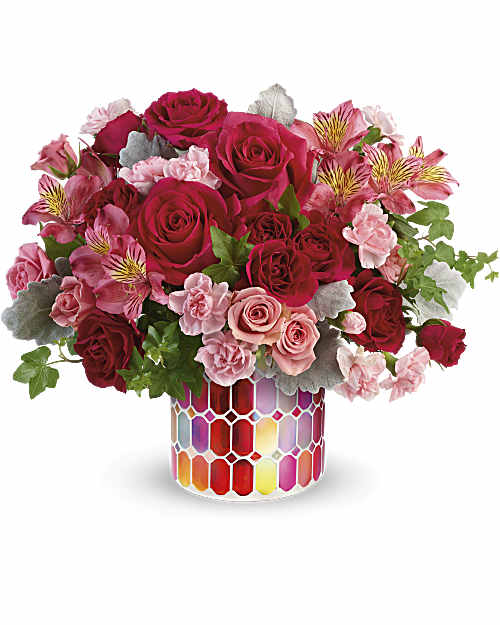 Red | Mixed Bouquets | Mosaic Of Love Bouquet | Same Day Flower Delivery by Teleflora