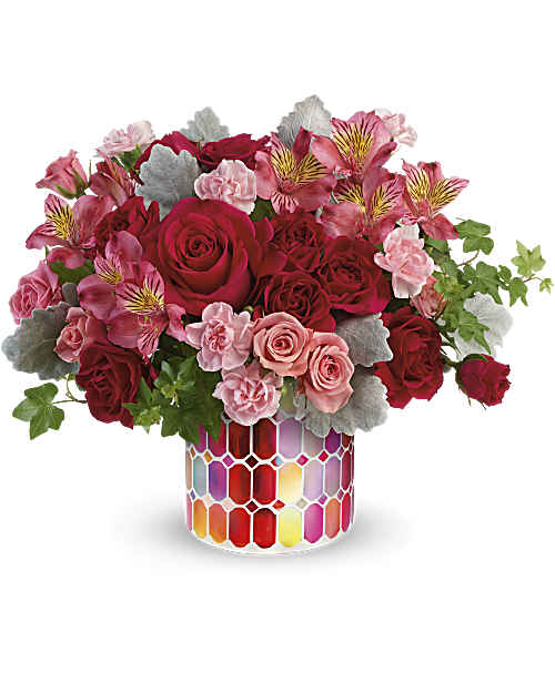 Red | Mixed Bouquets | Mosaic Of Love Bouquet | Same Day Flower Delivery by Teleflora