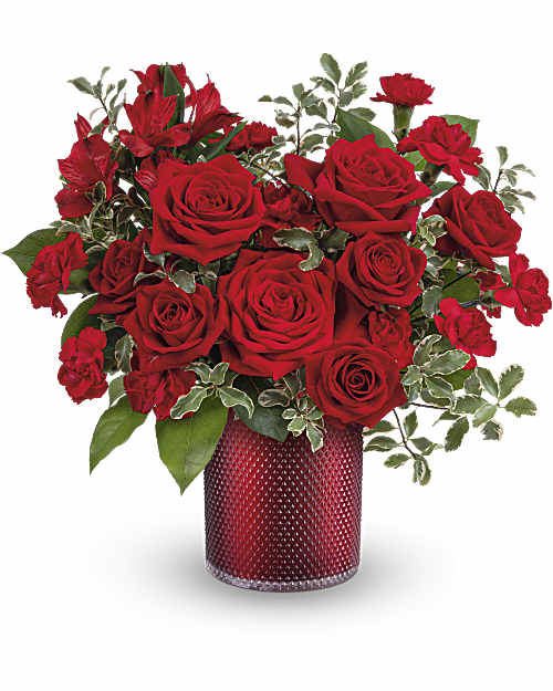 Red | Mixed Bouquets | Radiant Crimson Bouquet | Same Day Flower Delivery by Teleflora