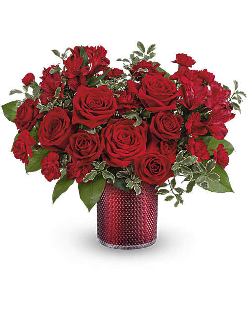 Red | Mixed Bouquets | Radiant Crimson Bouquet | Same Day Flower Delivery by Teleflora