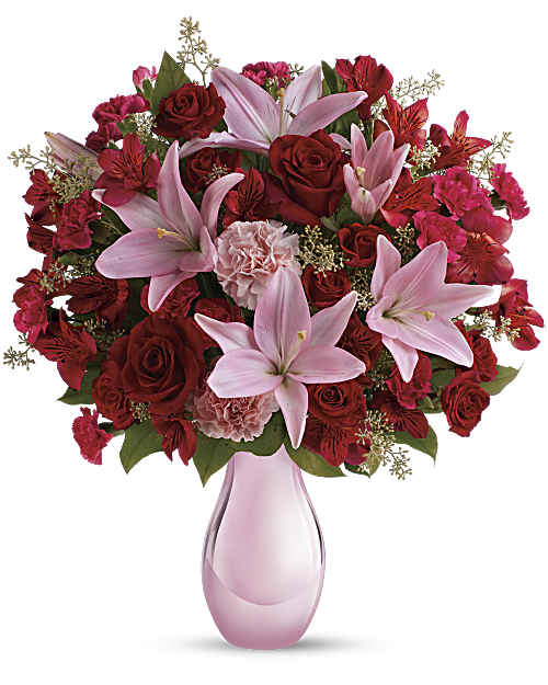 Red | Mixed Bouquets | Roses And Pearls Bouquet | Same Day Flower Delivery by Teleflora