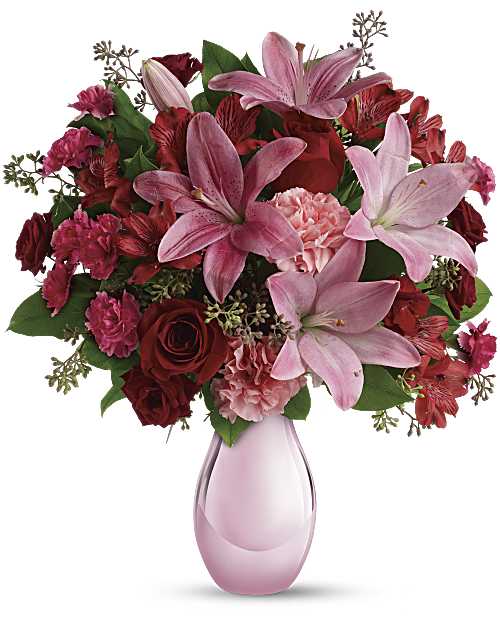 Red | Mixed Bouquets | Roses And Pearls Bouquet | Same Day Flower Delivery by Teleflora