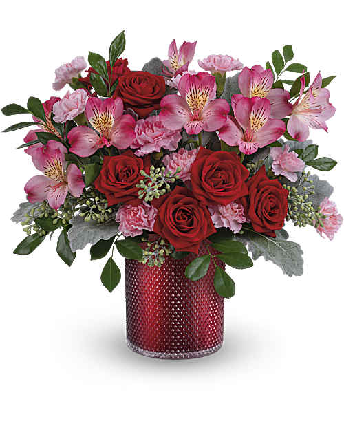 Red | Mixed Bouquets | Scarlet Diamond Bouquet | Same Day Flower Delivery by Teleflora