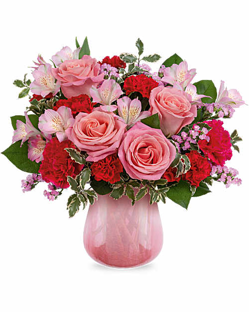 Red | Mixed Bouquets | Sweet On Hue Bouquet | Same Day Flower Delivery by Teleflora