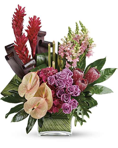 Red | Mixed Bouquets | Tahitian Tropics Bouquet | Same Day Flower Delivery by Teleflora