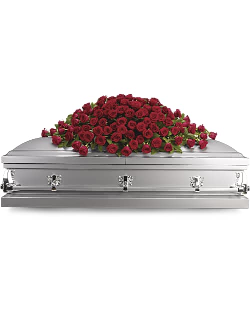 Red | Roses | Greatest Love Casket Spray | Same Day Flower Delivery by Teleflora
