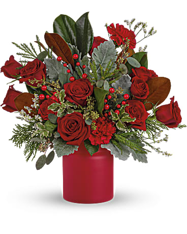 Red | Roses | Wild & Wonderful Christmas Bouquet | Same Day Flower Delivery by Teleflora