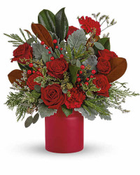 Red | Roses | Wild & Wonderful Christmas Bouquet | Same Day Flower Delivery by Teleflora