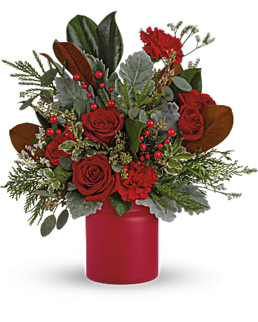 Red | Roses | Wild & Wonderful Christmas Bouquet | Same Day Flower Delivery by Teleflora