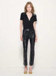 ROWAN RECYCLED LEATHER CROPPED MICRO FLARES