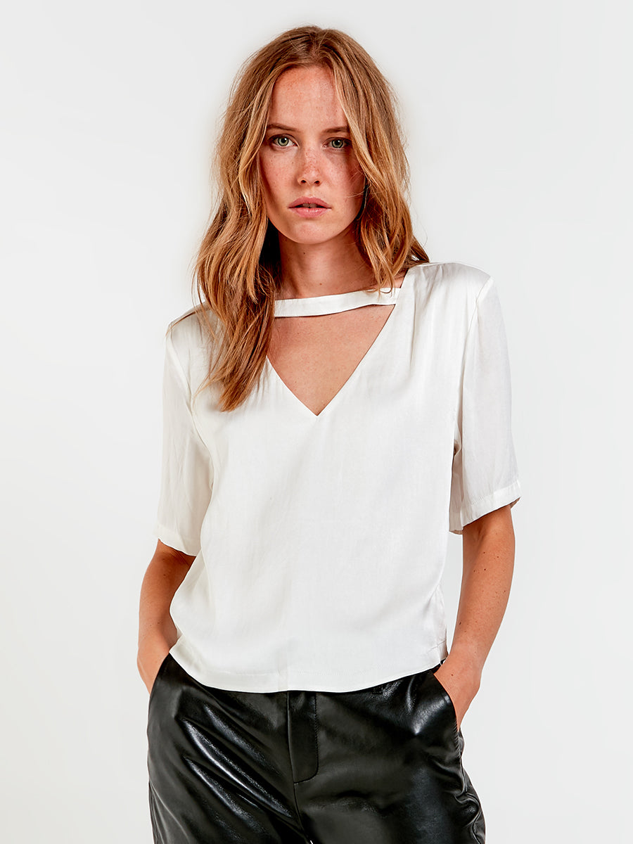 SARAH SATIN TEE