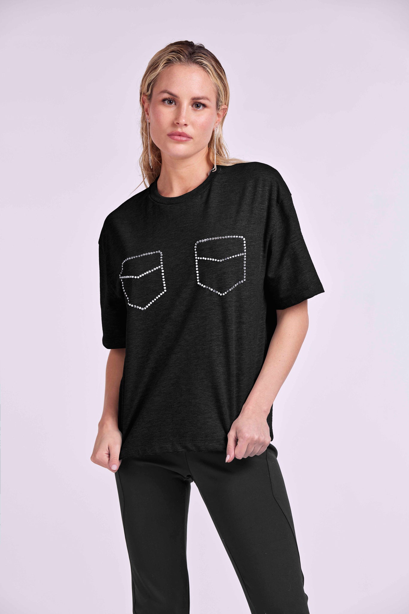 Strass pockets t-shirt