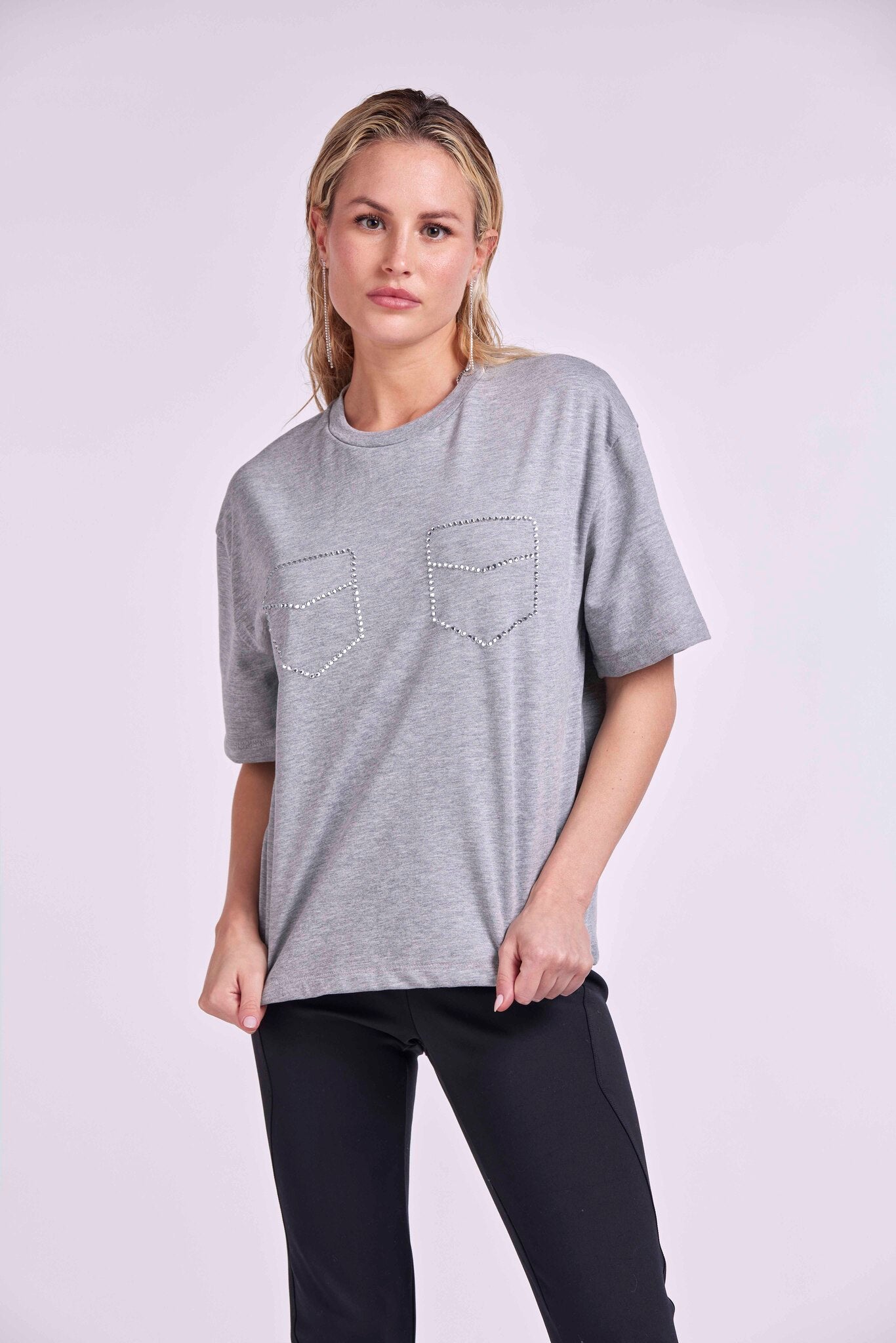 Strass pockets t-shirt