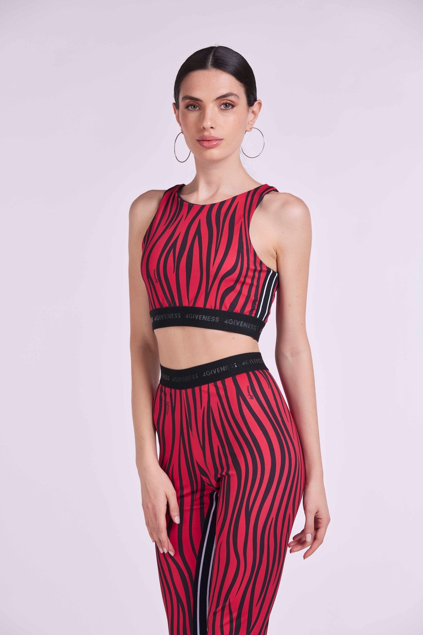 Top lycra elastic zebra logo
