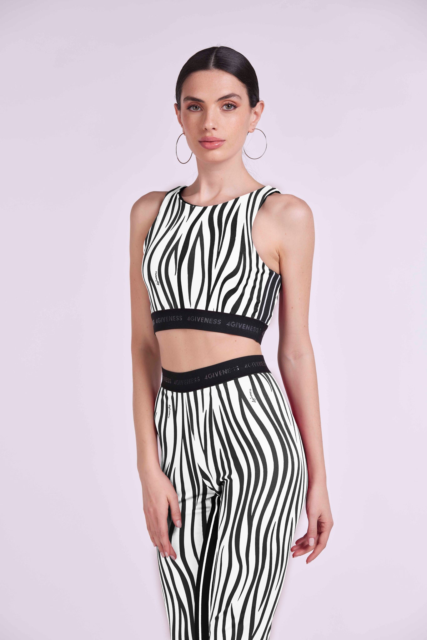 Top lycra elastic zebra logo