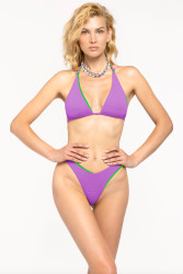 Triangle bikini and slip SILKY COLOURFUL