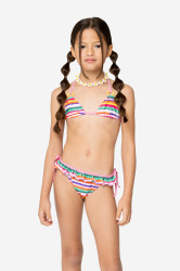 Triangle Bikini Top and Slip Girl STRIPES LATINO